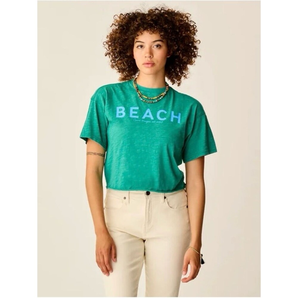 Carve Designs Parker Graphic Tee 'BEACH' - Cropped Tee - NWOT
